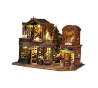 wueiooskj Kits en Miniatura, Accesorios para el hogar, Adornos de Escritorio, opción de Regalo pensativa, Juego Rompecabezas construcción 3D Artesanal, Juego Rompecabezas construcción 3D, casa