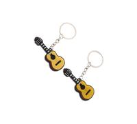 wueiooskj Llavero decorativo para coche, llavero musical, de guitarra, con abalorio, regalo creativo, 2 piezas, de violín para amantes de la música, decoración colgante para