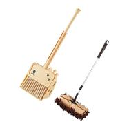 wueiooskj Mini Juego de Escoba y recogedor para niños pequeños. Juguetes de Limpieza realistas para desarrollar Habilidades domésticas. Juego Limpieza. Casita Juegos, Marrón