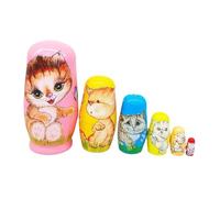 wueiooskj Muñecas Rusas Matrioska de para Madera con diseño de Animales Dibujos Animados. Decoración para el hogar. Simplemente sujete Ambos Extremos y Tire Suavemente para abrirlas. No Las Gire,