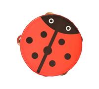 wueiooskj Pandereta de mano de filas, instrumento rítmico vibrante, ideal para niños, educación musical temprana y divertido instrumento de percusión, Rojo, 15cm