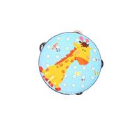 wueiooskj Pandereta de mano de filas, instrumento rítmico vibrante, ideal para niños, educación musical temprana y divertido instrumento de percusión, jirafa azul, 15cm