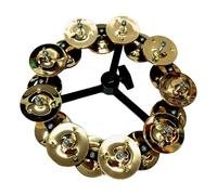 wueiooskj Platillo Hi Hat Pandereta Doble Mejora la Experiencia de Percusión Canto y Actuaciones en Conjunto de Guitarra Platillo Hi Hat Pandereta Instrumento de Percusión, Doble oro, 15.5 cm