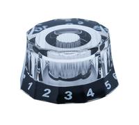 wueiooskj Potenciómetro de perilla de bajos con diseño de tapa de dodecágono, perillas de ajuste de volumen para guitarra eléctrica, fácil instalación, perillas de control de, Negro, 25.08 mm