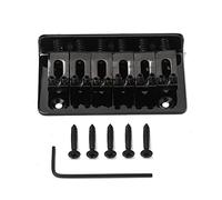 wueiooskj Puente rígido de guitarra con tornillos y llave profesional pieza de repuesto de aprendizaje 73mm sillín instrumento ukelele, Negro