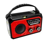 wueiooskj Radio de Emergencia con batería Recargable de 16000 mAh con manivela, Radio Solar portátil de Emergencia NOAA/FM/Am, SOS, Compass, Bluetooth 5.3, Linterna, USB de Teléfono (Rojo)