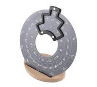 wueiooskj Rueda de acordes de círculo de quintas Rueda de metal Herramienta innovadora de aprendizaje musical para comprender las relaciones entre acordes, gris con base, Diámetro 12cm