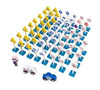 wueiooskj Señales de tráfico de Para madera, juguete para enseñanza en jardín infantes, accesorios para interacción entre padres e hijos, 60 piezas