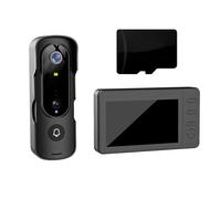 wueiooskj Videoportero inalámbrico para Sistema de intercomunicación bidireccional de Voz y Video Activación precisa Monitoreo en Tiempo Real Cámara de, Tarjeta estándar + 64 GB