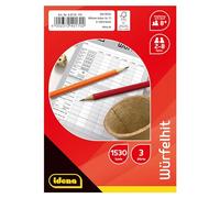 Würfelhit, 3 Spielblocke mit je 85 Blatt für 1530 Spiele Idena Größe ca. 10,5 x 15 cm, beliebter Spielblocke für Die Wohnung, Garten und auf Reisen