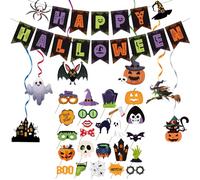 WUERKIYA Decoración De Halloween Conjunto De Decoración De Fiesta, Pancarta De Halloween y Decoración Colgante - Decoración De Halloween Interior - Decoración De Fiesta De Halloween