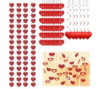 WUERKIYA Guirnalda Decorativa de San Valentín, 3 Unidades, 2 Metros de Longitud Cada una, con Corazones y Adornos Brillantes para Bodas, propuestas y Celebraciones románticas