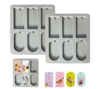 WUERKIYA Juego de 2 moldes de Silicona para joyería, moldes de Resina epoxi, rectangulares y ovalados, para DIY, 8 x 4 cm, Reutilizables
