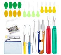 WUERKIYA Juego De 72 Piezas De Descosedor De Costura, Cortador De Hilo Grande y Pequeño con Tapa Protectora, Enhebrador De Aguja para Manualidades De Costura
