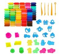 WUERKIYA Juego de Arcilla Polimérica Secado al Aire - 100 Colores con 5 Herramientas para Esculpir y 24 Moldes - Arcilla Suave, No Tóxica Niños