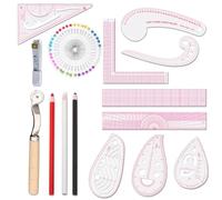WUERKIYA Juego De Reglas De Sastre De 54 Piezas, Regla Curva, Regla De Planchado, Regla De Ropa, Regla De Sastre, Juego De Reglas Métricas, Plantilla De Dibujo Flexible para Sastrería