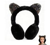 WUERKIYA Orejeras de niña con diseño de orejas de gato, tamaño 12.5 x 12.5 x 3 cm, suaves y cálidas, ideales para invierno, Fundas auriculares para niños y niñas en invierno