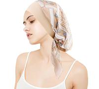 WUERKIYA Pañuelo para La Cabeza Mujer, Tocado para Quimio, Conjunto Preatado Plisado, Gorro - Caqui