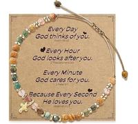 WUERKIYA Pulsera cristiana mujer con cruz ajustable regalo cumpleaños comunión bautizo confirmación niña mujer versículos bíblicos inspiración fe