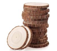WUERKIYA Rodajas de Madera Naturales para Manualidades y Decoración - Únicas y Versátiles Pintura, Escritura y Bricolaje - Juego de 18