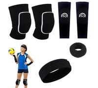 WUERKIYA Rodilleras y Mangas de Voleibol - Perfecto para Jugadores de Voleibol, Rodilleras de Alta Absorción y Mangas de Voleibol con Acolchado de Esponja y Cinta Antideslizante