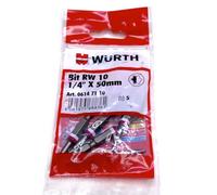 Würth RW® 06147010 - Juego de 5 brocas de 10 bits de 1/4 pulgadas x 50 mm de largo
