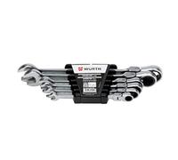 Würth Set de socket Llave combinada flexible de 6 piezas de talla 8,10,12,13,17 & 19 mm con 180 ° Articulación para trabajar flexible