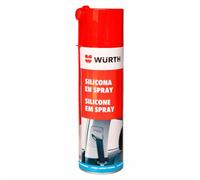 Würth Spray de silicona 500 ml Protege, cuida y aísla de forma duradera con buen efecto deslizante en piezas de plástico, goma y metal en el interior y exterior del vehículo.