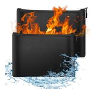 WUFANC 2 Piezas de Bolsas Ignífugas para Documentos, Fabricadas con Fibra de Vidrio de Silicona, Resistentes al Agua y al Fuego, para Almacenar Documentos, Pasaportes, Efectivo