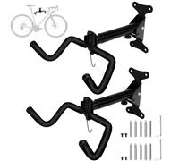 WUFANC 2 Piezas Soporte Pared Bicicleta - Soporte Bicicletas Pared è Realizzato Metallo Solido, Resistente Alla Ruggine E Può Sopportare 22 KG - Colgador Bicicleta Pared Retrattile