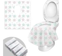 WUFANC 20 Piezas Protector WC Desechable Portátiles, Almohadillas De Inodoro Desechables De Tela No Tejida Impermeable, Protector WC Desechable Niños Adecuado Viajes, Hotel, Centro Comercial, Hospital