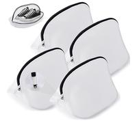 WUFANC 4 bolsas de zapatos para lavadora reutilizables de malla, con cremallera invisible, ideal para todo tipo de zapatos, por ejemplo, lavar zapatillas de deporte