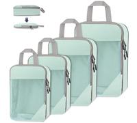 WUFANC Bolsas Organizadoras de Maleta, Packing Cubes de Compresión Set de 4, Bolsas Organizadoras Viaje Doble Cremallera