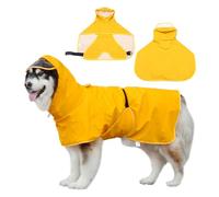 WUFANC Chubasquero para Perros con Capucha Transparente, Abrigo Impermeable con Diseño Reflectante, Ajustable para Perros Grande, Mediano y Pequeño