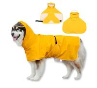WUFANC Chubasquero para Perros Con Capucha Transparente, Abrigo Impermeable Con Diseño Reflectante, Ajustable para Perros Grande, Mediano y Pequeño