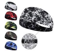 WUFANC Cinta Pelo Deporte 6 Pcs - Diadema Hombre, Absorben El Sudor, Son Transpirables y Elásticas - Cinta Pelo Deportiva, Adecuadas Ideal para Yoga, Correr, Practicar Deportes, Aptitud Física