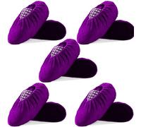 WUFANC Cubre Zapatos Reutilizables - Cubrebotas para Zapatos son Antideslizantes y Resistentes al Desgaste, Lavar a Máquina - Patucos Desechables Adecuadas para Varios Lugares (5 Pares, Púrpura)