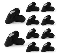 WUFANC Cubre Zapatos Reutilizables - Cubrebotas para Zapatos son Antideslizantes y Resistentes al Desgaste, Lavar a Máquina - Patucos Desechables Adecuadas para Varios Lugares (Negro-10Pares, L)