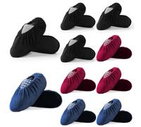 WUFANC Cubre Zapatos Reutilizables - Cubrebotas para Zapatos son Antideslizantes y Resistentes al Desgaste, Lavar a Máquina - Patucos Desechables Adecuadas para Varios Lugares (Mezcla-10Pares, L)
