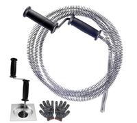 WUFANC Desatascador Tuberias Profesional Ø 13 mm x 5 m, Cable Desatascador Tuberias con Espiral de Limpieza, Alambre Desatascador Tuberias para Limpiar Fregaderos, Bañeras, Alcantarillas e Inodoros