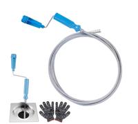 WUFANC Desatascador Tuberias Profesional Ø 6 mm x 1.5 m, Cable Desatascador Tuberias con Espiral de Limpieza, Alambre Desatascador Tuberias para Limpiar Fregaderos, Bañeras, Alcantarillas e Inodoros