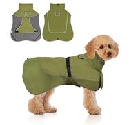 WUFANC Impermeable Abrigo Perro - Reflectante Chaqueta para Perros Cierre Ajustable, Adecuado para Todas Estaciones - Brinde Protección Cómoda Su Perro Durante Actividades Tanto Exterior (Small)