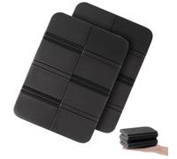 WUFANC Juego de 2 Cojines para Exteriores Plegables, Resistentes a la Intemperie e Impermeables, para niños, Ligeros y compactos para Senderismo, Camping, Estadio, Picnic y jardín (Negro + Negro)