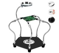 WUFANC Soldadura Soporte, Soporte para Soldar con 3X Lupa, Tercera Mano de Soldadura con 4 Piezas Pinzas de Cocodrilo, Soldadura Herramienta Adecuada para Electrónica, Soldadura y Manualidades