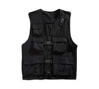 WUFANGBU Chalecos Vest Chaleco De Hombre Abrigo Fotógrafo Informal Chaleco De Malla De Trabajo Sin Mangas Chaqueta con Múltiples Bolsillos Herramientas Bolsillo Chaleco De Carga XL Negro