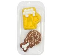 Wufers Woof It Down - Golosinas para perros con pinta helada y alas calientes, paquete de 2 - Galletas decoradas suaves al horno para perros, regalo divertido para perros, fabricado en América del