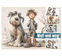 Wuff und weg! (Wandkalender 2026 DIN A3 quer), CALVENDO Monatskalender: Beim täglichen Gassigang zeigt sich schnell, wer hier an der Leine hängt, ist reine Formsache.