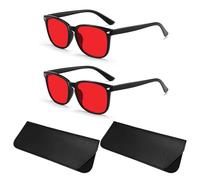 WUFGWBD 2 gafas rojas con marco negro y 2 bolsas de espejo, antiluz azul, antiultravioleta y antiradiación, y práctica bolsa de protección para gafas.