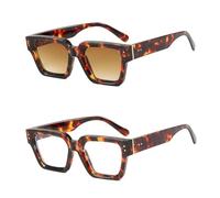 WUFGWBD 2 lentes de sol, antiluz azul y antifatiga, lentes de sol de maquillaje de alta gama, a la moda para llevar con accesorios.