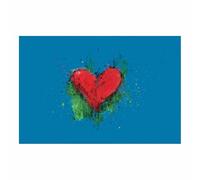 WUFIEA Arte elegante en lienzo con corazones para San Valentín Corazón con trazos de cera Para sala de estar, dormitorio y oficina en casa (uso interior/exterior)(Rojo-40x60cm Sin marco